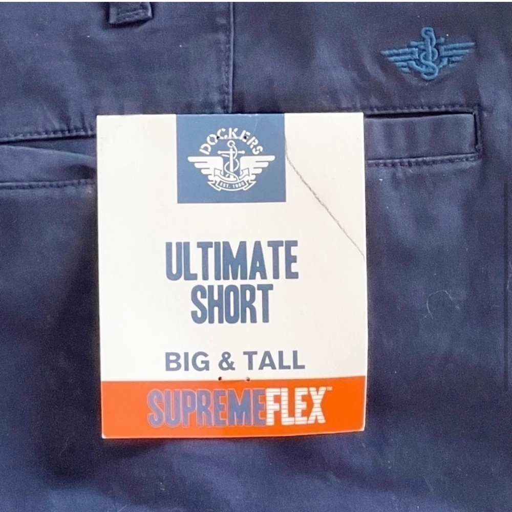 DOCKERS Men’s Blue Big & Tall ULTIMATE SHORT Supreme Flex Security Pocket 50 - Picture 3 of 7